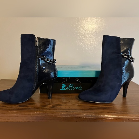 Belini Blue suede and Black patent leather booties! - Picture 2 of 3